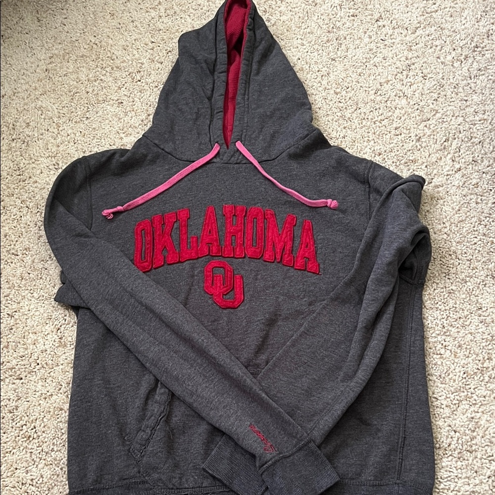 Pressbox Oklahoma Women's Charcoal and Red Hoodie